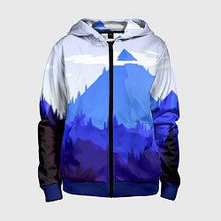 Толстовка на молнии детская Firewatch: Cold Mountain, цвет: 3D-синий