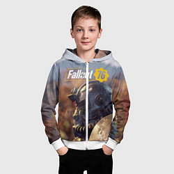 Толстовка на молнии детская Fallout 76, цвет: 3D-белый — фото 2
