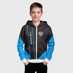 Толстовка на молнии детская Tennis: Russian Style, цвет: 3D-белый — фото 2