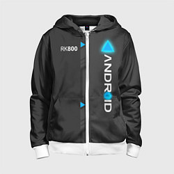 Толстовка на молнии детская RK800 Android, цвет: 3D-белый