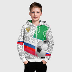 Толстовка на молнии детская Русский футбол, цвет: 3D-белый — фото 2
