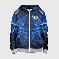 Детская толстовка на молнии Mass Effect: Blue Armor N7