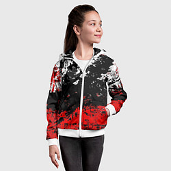 Толстовка на молнии детская Брызги красок, цвет: 3D-белый — фото 2