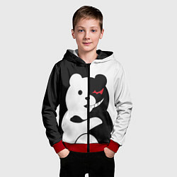 Толстовка на молнии детская Monokuma Drae, цвет: 3D-красный — фото 2
