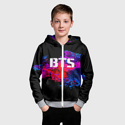 Толстовка на молнии детская BTS: Colors Explode, цвет: 3D-меланж — фото 2