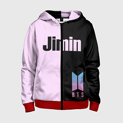 Толстовка на молнии детская BTS Jimin, цвет: 3D-красный