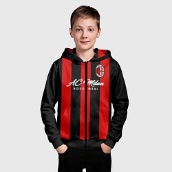 Толстовка на молнии детская AC Milan, цвет: 3D-черный — фото 2