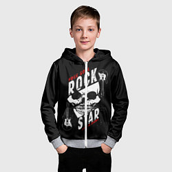 Толстовка на молнии детская Free soul rock star, цвет: 3D-меланж — фото 2