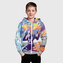 Толстовка на молнии детская Академия, цвет: 3D-меланж — фото 2