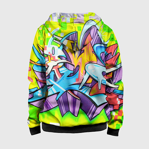 Детская толстовка на молнии Неоновая кислота / 3D-Черный – фото 2