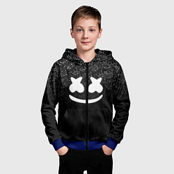 Толстовка на молнии детская Marshmello Black, цвет: 3D-синий — фото 2