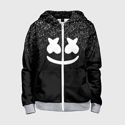 Толстовка на молнии детская Marshmello Black, цвет: 3D-меланж