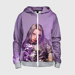 Толстовка на молнии детская Billie Eilish: Violet Fashion, цвет: 3D-меланж