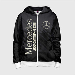 Толстовка на молнии детская Mercedes AMG: Black Edition, цвет: 3D-белый