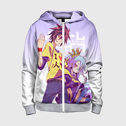 Толстовка на молнии детская No Game No Life, цвет: 3D-меланж