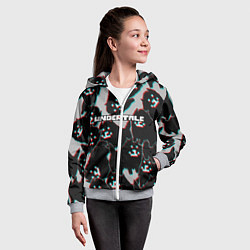 Толстовка на молнии детская Undertale, цвет: 3D-меланж — фото 2