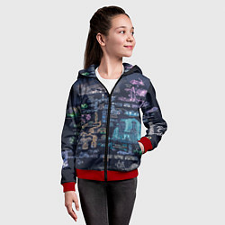 Толстовка на молнии детская HOLLOW KNIGHT WORLD, цвет: 3D-красный — фото 2