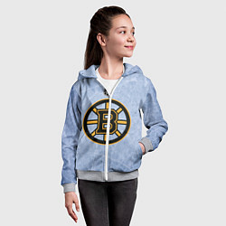 Толстовка на молнии детская Boston Bruins: Hot Ice, цвет: 3D-меланж — фото 2