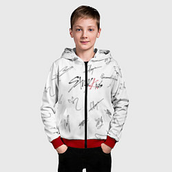 Толстовка на молнии детская STRAY KIDS АВТОГРАФЫ, цвет: 3D-красный — фото 2