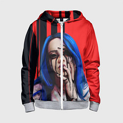 Толстовка на молнии детская Billie Eilish: Demon, цвет: 3D-меланж