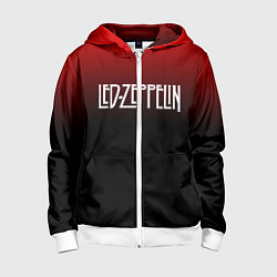 Толстовка на молнии детская Led Zeppelin, цвет: 3D-белый