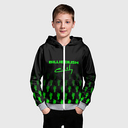 Толстовка на молнии детская Billie Eilish: Green & Black Autograph, цвет: 3D-меланж — фото 2