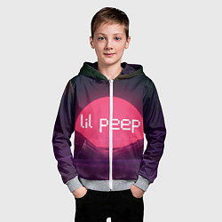 Толстовка на молнии детская Lil peepLogo, цвет: 3D-меланж — фото 2