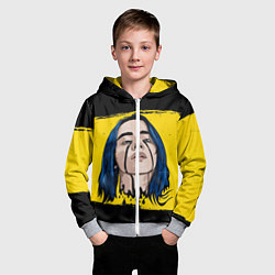 Толстовка на молнии детская Billie Eilish, цвет: 3D-меланж — фото 2