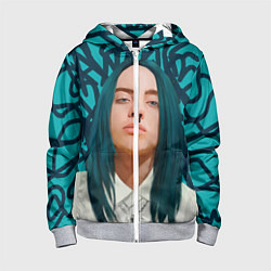 Толстовка на молнии детская Billie Eilish, цвет: 3D-меланж