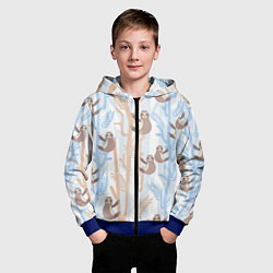 Толстовка на молнии детская Ленивец стайл, цвет: 3D-синий — фото 2