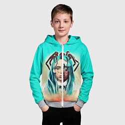 Толстовка на молнии детская BILLIE EILISH, цвет: 3D-меланж — фото 2