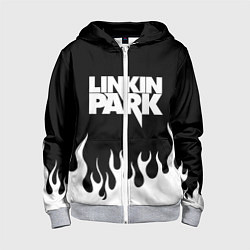 Толстовка на молнии детская Linkin Park: Black Flame, цвет: 3D-меланж