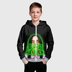 Толстовка на молнии детская Билли Айлиш на спине, цвет: 3D-меланж — фото 2