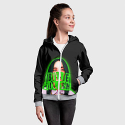 Толстовка на молнии детская Билли Айлиш на спине, цвет: 3D-меланж — фото 2