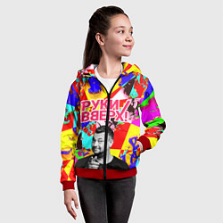 Толстовка на молнии детская Руки Вверх, цвет: 3D-красный — фото 2