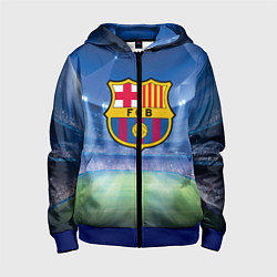 Толстовка на молнии детская FC Barcelona, цвет: 3D-синий