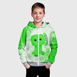 Толстовка на молнии детская MINECRAFT CREEPER, цвет: 3D-меланж — фото 2