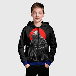 Толстовка на молнии детская Самурай, цвет: 3D-синий — фото 2