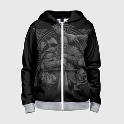 Толстовка на молнии детская Викинг, цвет: 3D-меланж