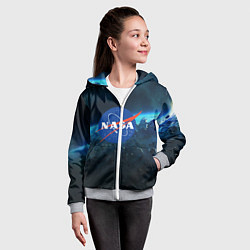 Толстовка на молнии детская NASA, цвет: 3D-меланж — фото 2