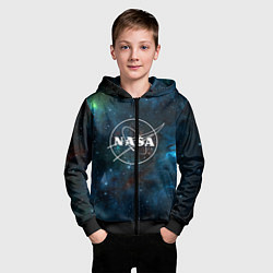 Толстовка на молнии детская NASA, цвет: 3D-черный — фото 2
