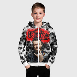 Толстовка на молнии детская Князь, цвет: 3D-белый — фото 2