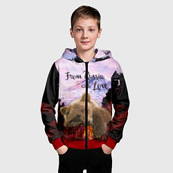 Толстовка на молнии детская Из России с любовью, цвет: 3D-красный — фото 2