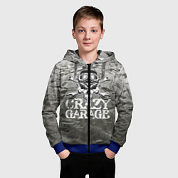 Толстовка на молнии детская Crazy garage, цвет: 3D-синий — фото 2