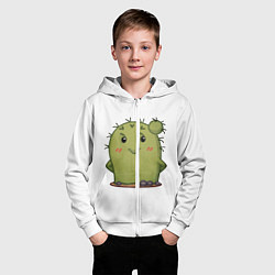 Толстовка на молнии детская Кактус, цвет: 3D-белый — фото 2
