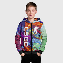 Толстовка на молнии детская CS GO HYPERBEAST, цвет: 3D-черный — фото 2