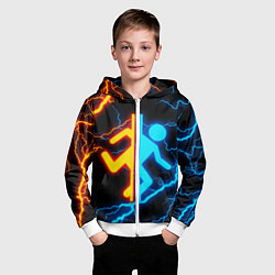 Толстовка на молнии детская PORTAL, цвет: 3D-белый — фото 2