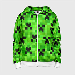 Толстовка на молнии детская MINECRAFT, цвет: 3D-белый