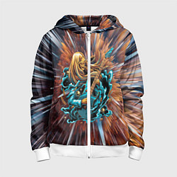 Толстовка на молнии детская ROCK GIRL, цвет: 3D-белый