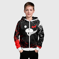 Толстовка на молнии детская MONOKUMA, цвет: 3D-белый — фото 2